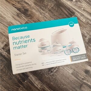 nanobébé Teal Starter Set - Baby Bottle & Accessories